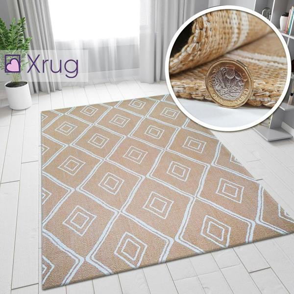 Yellow Cotton Rug Small Extra Large Diamond Mustard Runner Woven Carpet Living Room Bedroom Mat