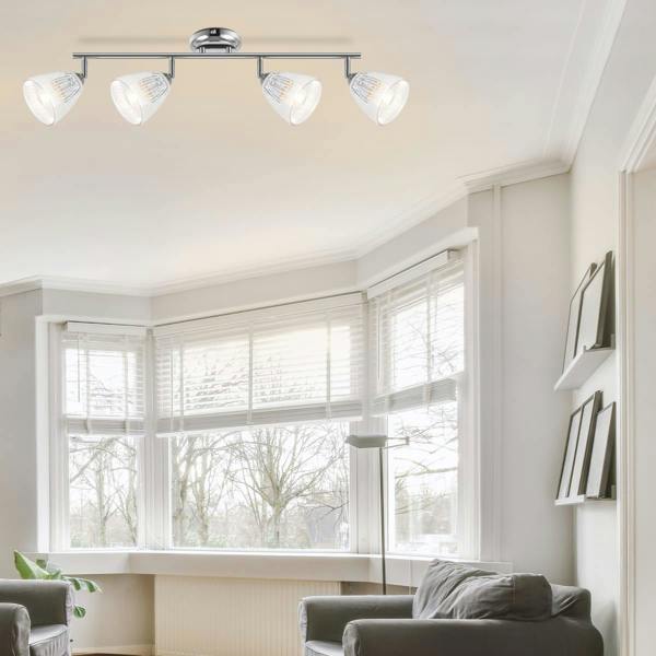 COSYLYTE Athella Bathroom 4 Light Ribbed Glass Spotlight