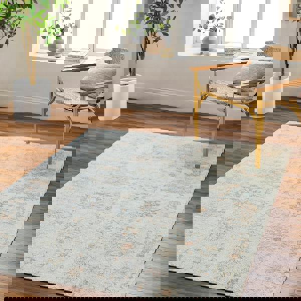 Livabliss Our Pnw Home Olympic-Vintage Beige Brown Blue Traditional Boho Rug