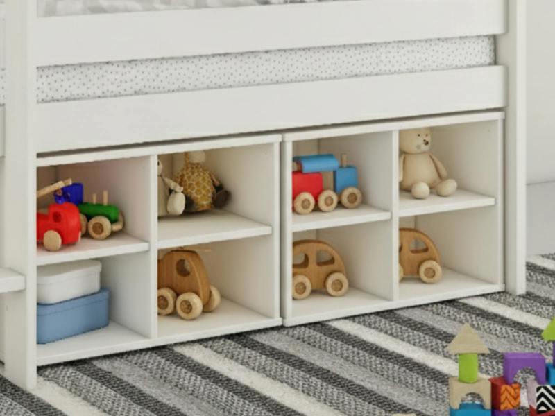 Noomi Mid Sleeper Shorty Cube Storage Set White