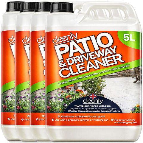 Cleenly Patio & Driveway Cleaner 20L - Remove Stains, Dirt and Grime - Use on Block Paving, Steps, Paths, Concrete