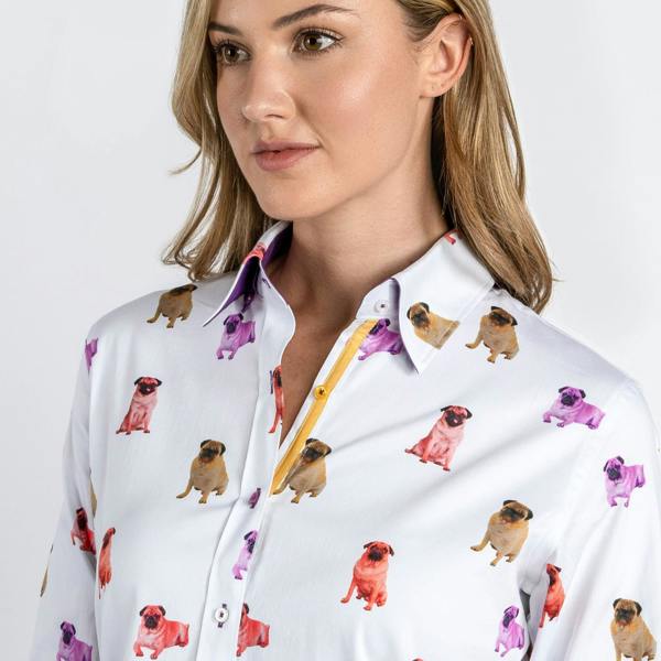 PUGS WOMENS  PRINT SHIRT - Premium Men's Patterned Shirt by Claudio Lugli | Bold Design, Tailored Fit, Best Printed Shirts