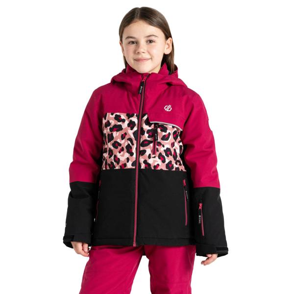 Dare 2B Childrens/Kids Traverse II Cheetah Print Ski Jacket - Berry Pink/Dusty Rose - 