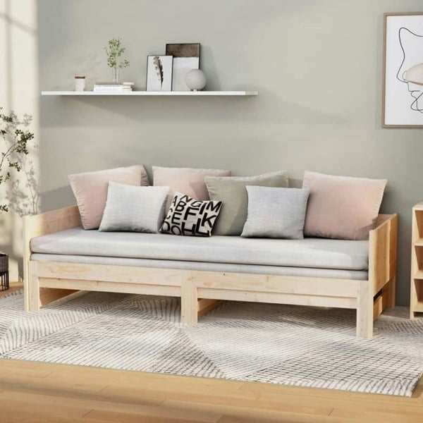 Berkfield Pull-out Day Bed Solid Wood Pine 2x(90x190) cm