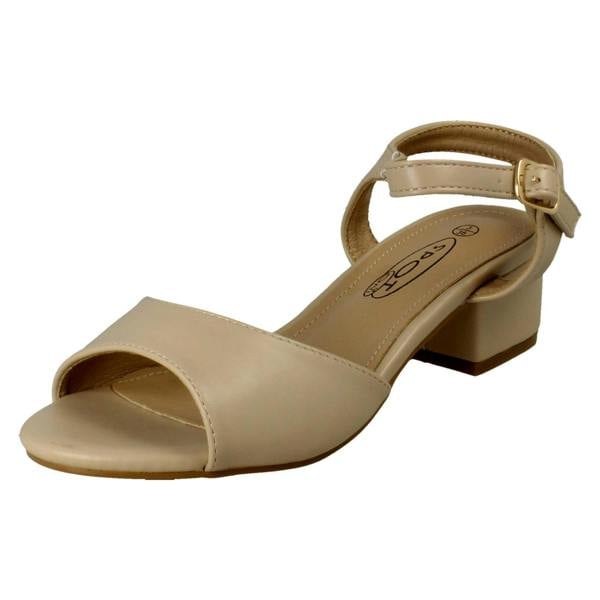 Spot On Ladies Spot On 5cm Block Heel Open Toe Heels F12060