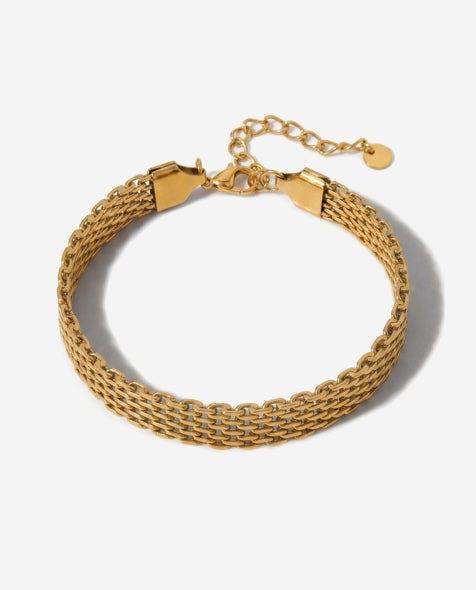Elk & Bloom 14K Gold Thin Watch Chain Link Bracelet