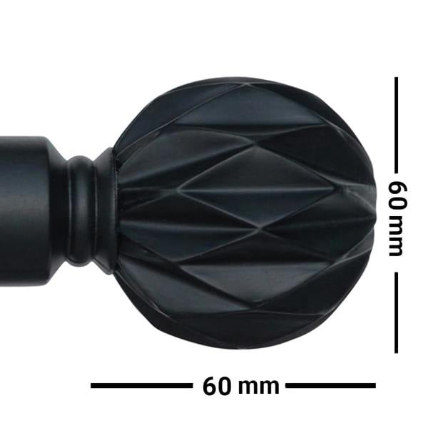 A.Unique Home Geo Ball Extendable Curtain Pole (25/28mm) (Matte Black,120cm - 220cm)