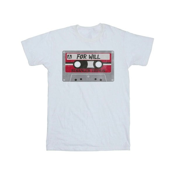 Netflix Mens Stranger Things Cassette For Will T-Shirt - White