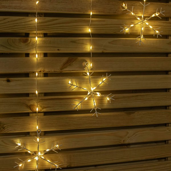 Samuel Alexander 1.2m x 1.2m FlexiBrights Christmas Snowflake Curtain Lights with 267 Warm White LEDs