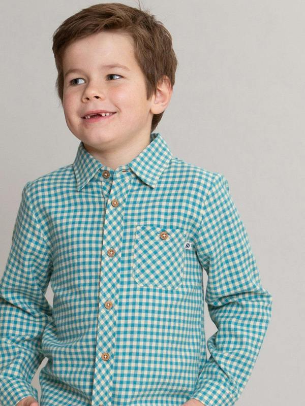 Kite Boys Organic Ocean Check Shirt