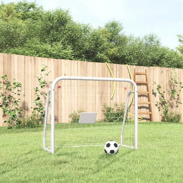Berkfield Football Goal with Net White 125x96x60 cm Steel&Polyester