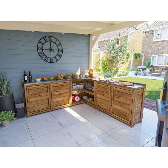 Dunster House Garden Kitchen Double W2m x D2m / W7' x D7'  With Stainless Steel Countertop UNIT III