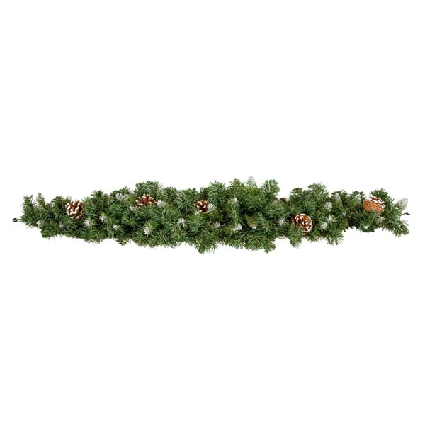 Samuel Alexander 90cm Snow King Fir Christmas Swag Garland with Pine Cones & Snow Tips