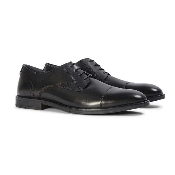 Paul Andrew Regent - Men's Black Burnished Leather Derby Shoes