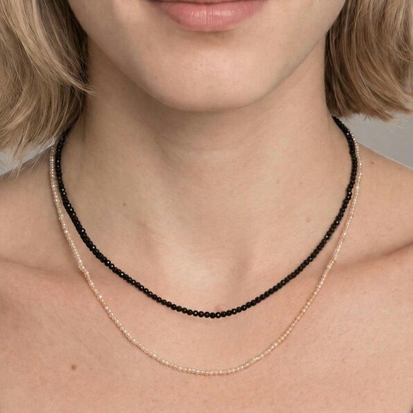 Gold Trip Champagne Beaded Crystal Necklace