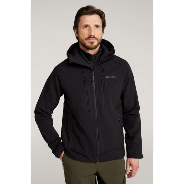 Mountain Warehouse Mens Radius Recycled Soft Shell Jacket - Black