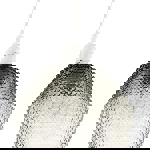 Modern and Compact Diamond Design Smoked Grey Glass Pendant Shade Image 4