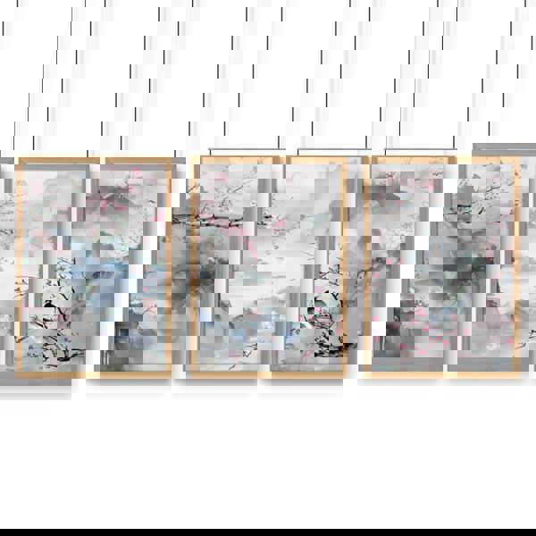 Wall Art Living Room Large | Set of 3 Chinoiserie Wall art Prints