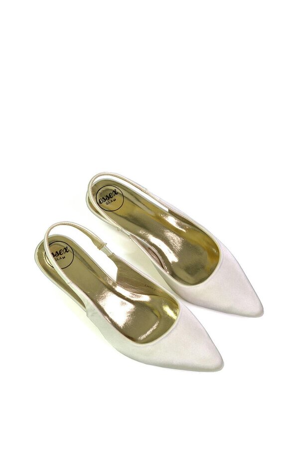 XY LONDON Pointed Toe Sling Back Kitten Heel Sandals