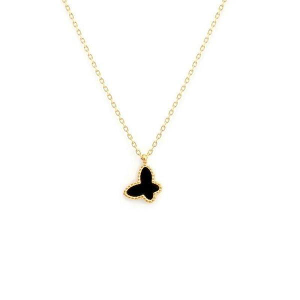Say It With Children's Reversible Butterfly Necklace - Black & White