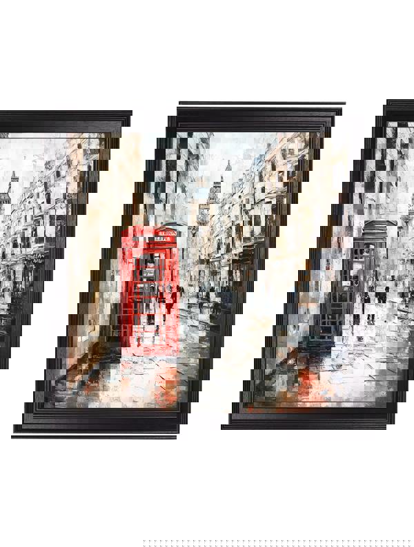 Exceptional Art London Telephone Box - Black Hurstwood square frame