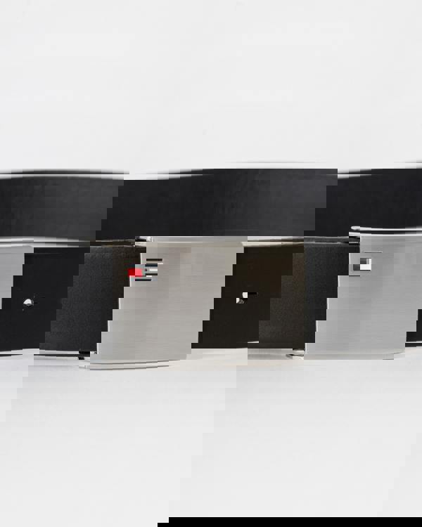 Tommy Hilfiger TH Plaque Mens Adjustable Belt 3.5cm - Black