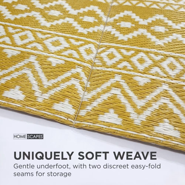 HOMESCAPES Outdoor Rug Luxury Waterproof Reversible Recycled, For Garden, Anna Aztec