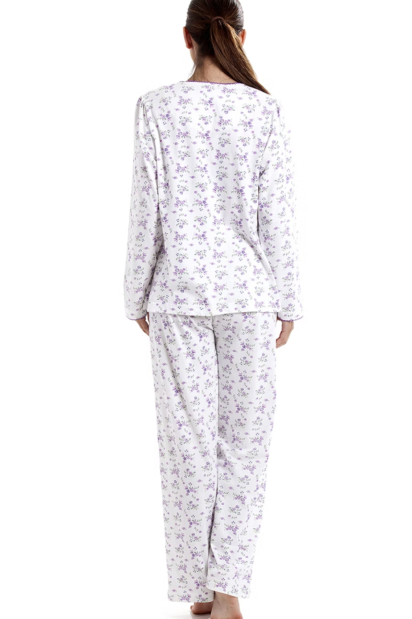 Camille Classic Jersey Cotton Ditsy Floral Print Pyjama Set