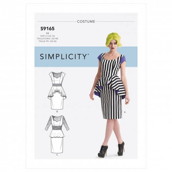 Simplicity Sewing Pattern 9165, Costumes, Dresses for Women, H5 (6-8-10-12-14) - Intermediate