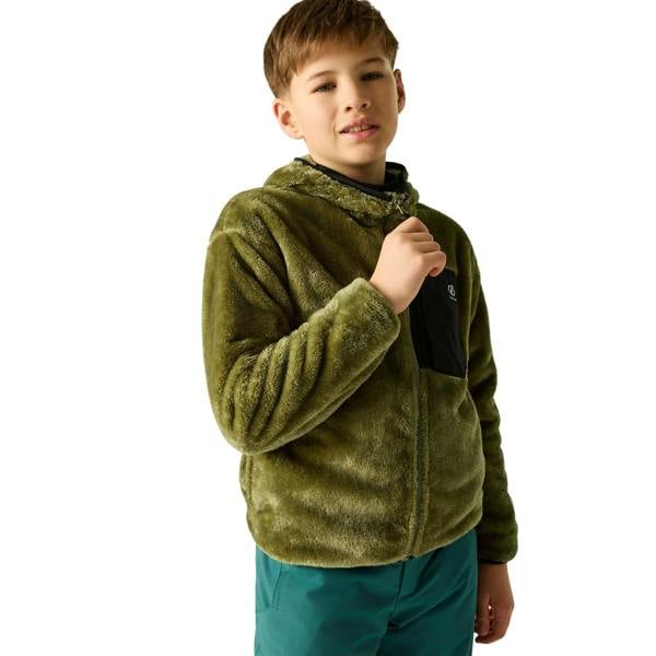 Dare 2B Childrens/Kids Powder Fleece Jacket - Martini Olive/Black - 