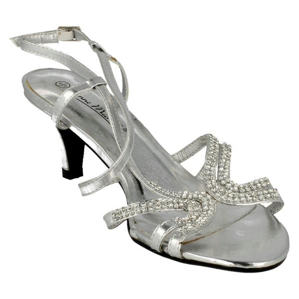 Anne Michelle Ladies Anne Michelle Diamante Detail Cross Over Heels