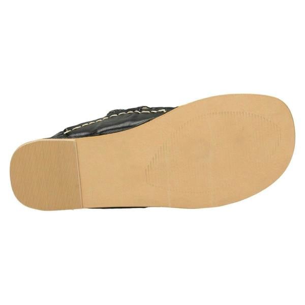 Leather Collection Ladies Leather Collection Flat Toeloop Braided Sandals F00077