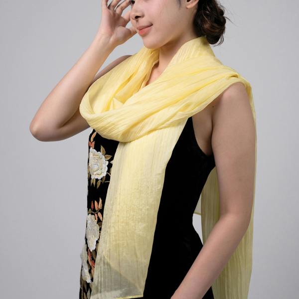 Golden Yellow Silk Scarf – Hand-Dyed Mulberry Silk, Eid & Festival Wrap