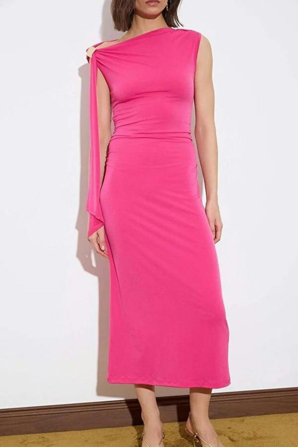 WOVCOR Bodycon Maxi Stretch Knit Dress