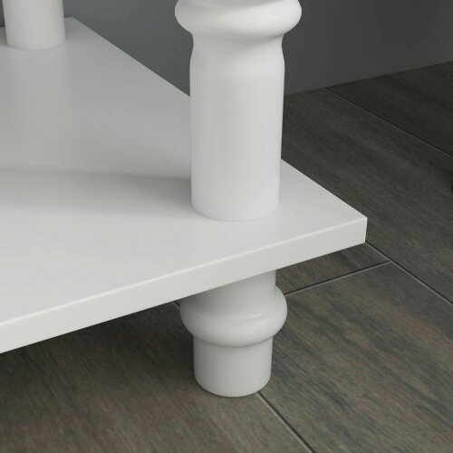 Wyld Haus Relo Wooden White French Console Table With Drawers And Bottom Shelf