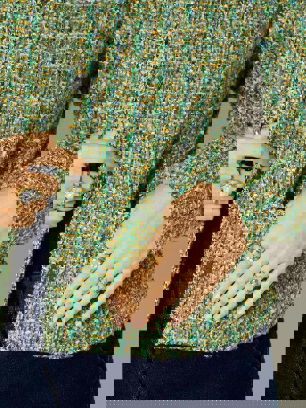 GWD Chloe Annie Green Button Through Boucle Jacket