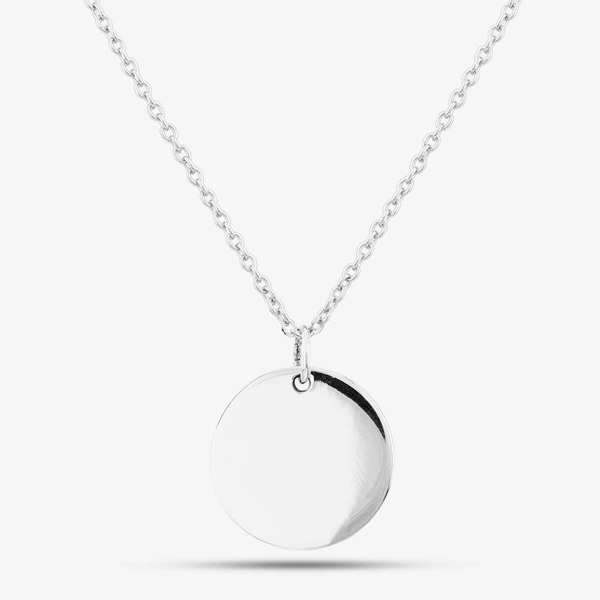 T. H. Baker Engravables- Silver Medium Plain Disc Pendant P-25359