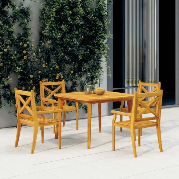 Berkfield 5 Piece Garden Dining Set Solid Wood Acacia