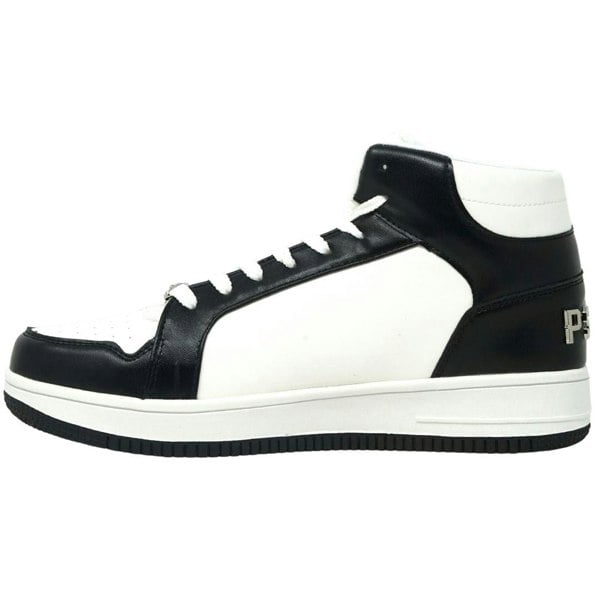 Philipp Plein Sport Black Logo High Top Men's Sneakers - Black & White