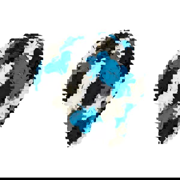 Blue and white flower ball on Fashy flower rubber swim cap