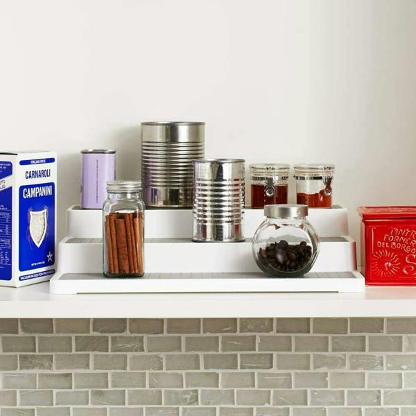 HYGRAD BUILT TO SURVIVE 3/2 Tier Shelf Jar Rack Holder Cupboard Corner Organiser Storage Kitchen Tool UK