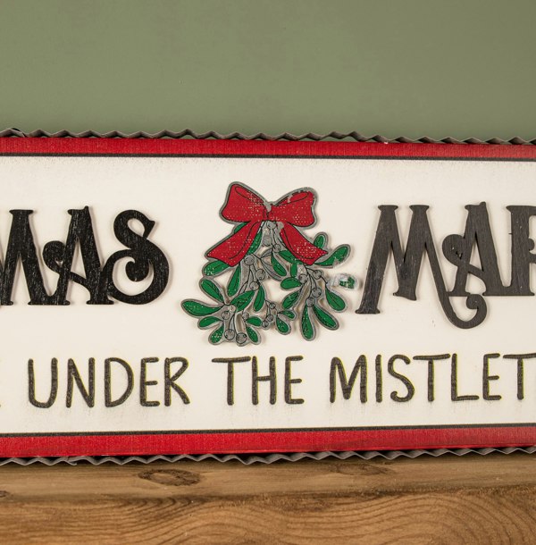 Samuel Alexander 82cm White Wooden Christmas Market Hanging Sign