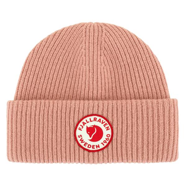 Front view of Fjallraven 1960 Logo Beanie for Men in Dusy Pink