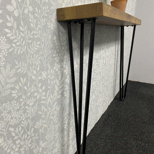 Kosy Koala Modern Side Console Table with Veneer Top and Iron Legs
