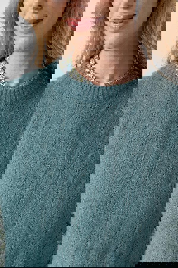 Lily & Me Wallace Pointelle Knit Tank Sea Mist