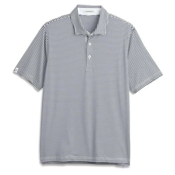 Striped Tech Jersey Polo AM1011 White Navy