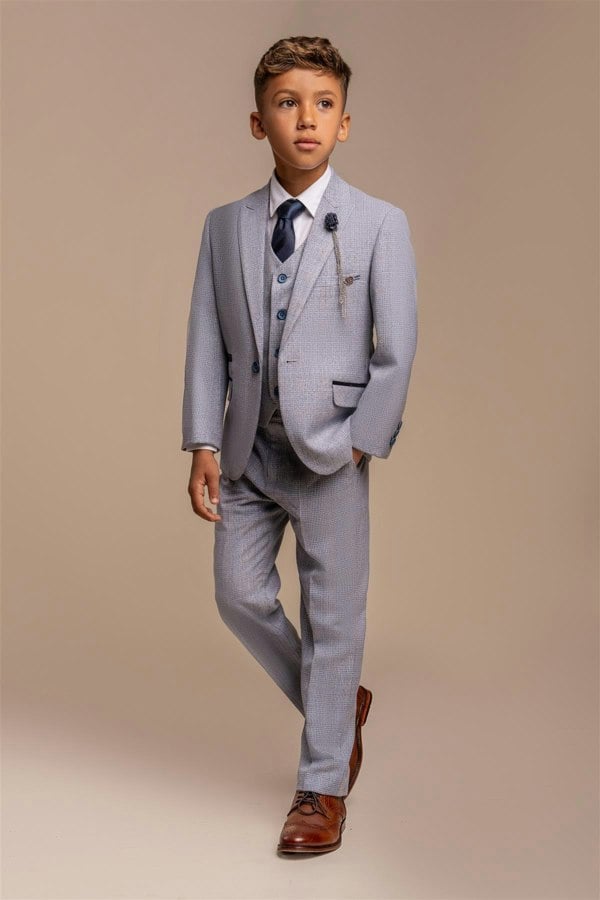 House of Cavani Boys Caridi Sky Three Piece Suit