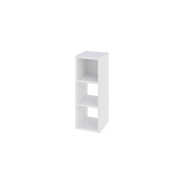Decortie Modern Combayn 3 Cube Small Low Standing Book Shelf Contemporary Stackable Cube Storage Unit for Small Space