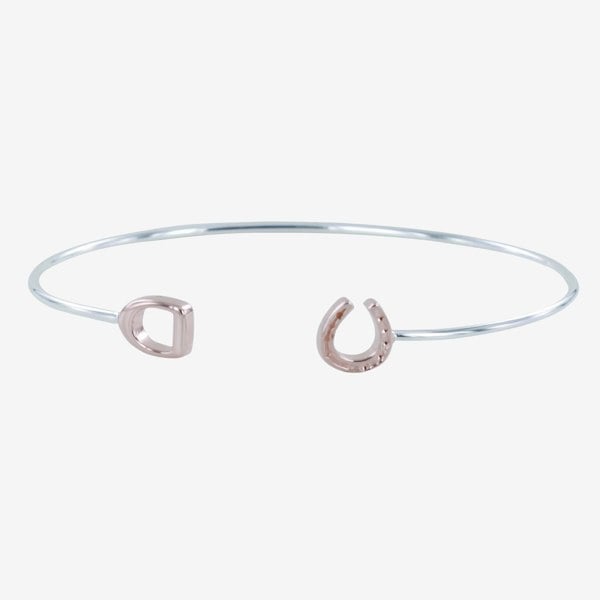 Sterling Silver Horseshoe and Stirrup Cuff Bracelet - Reeves & Reeves