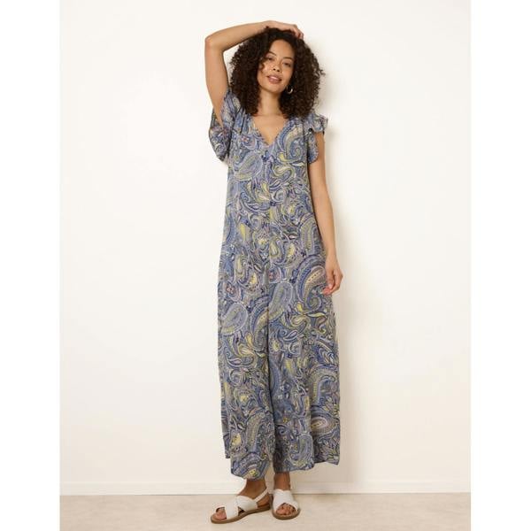 Blue Vanilla Ruffle Detail Jumpsuit